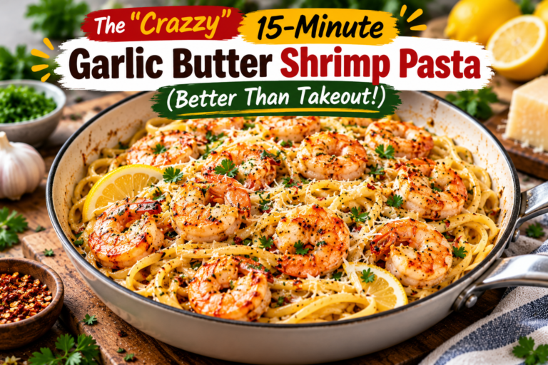The “Crazzy” 15-Minute Garlic Butter Shrimp Pasta (Better Than Takeout!)